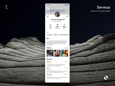 Service Provider Profile for Serveus - On Demand Service App clean design feedback mobile mobile design on demand presentation presentation design product product design profile rating saas service provider shots ui ui design ux ux design