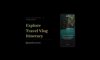 Travel Vlog Itinerary App app design elegant minimal travel app ui