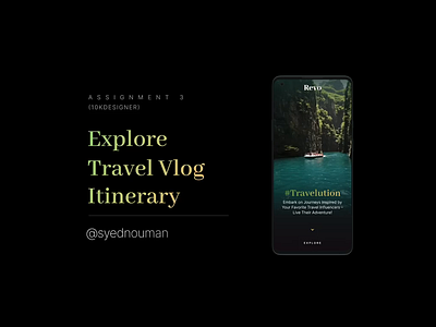 Travel Vlog Itinerary App app design elegant minimal travel app ui