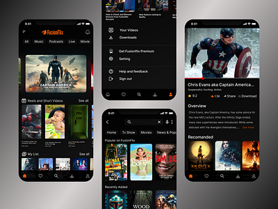 Streaming App Design app behance mobile app netflixe ui uiux ux youtube