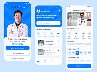 Doctor Appointment App app application assistance clinic app communication conference consultation consultation app diagnosis doctor doctor app ui design doctor consultation app health medical patient physician service telemedicine ui