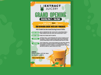 Our grand opening poster for Extract Juicery! 🍹🎉 advertisingagency artindesign bannerdesign brandidentity creativethinking designexcellence designimpact designinspiration designmagic designsolutions digitalart freshdesigns grandopeningposter innovatixhub photooftheday posterdesign socialmediamarketing socialmediapost uniquedesigns ınstagrampost