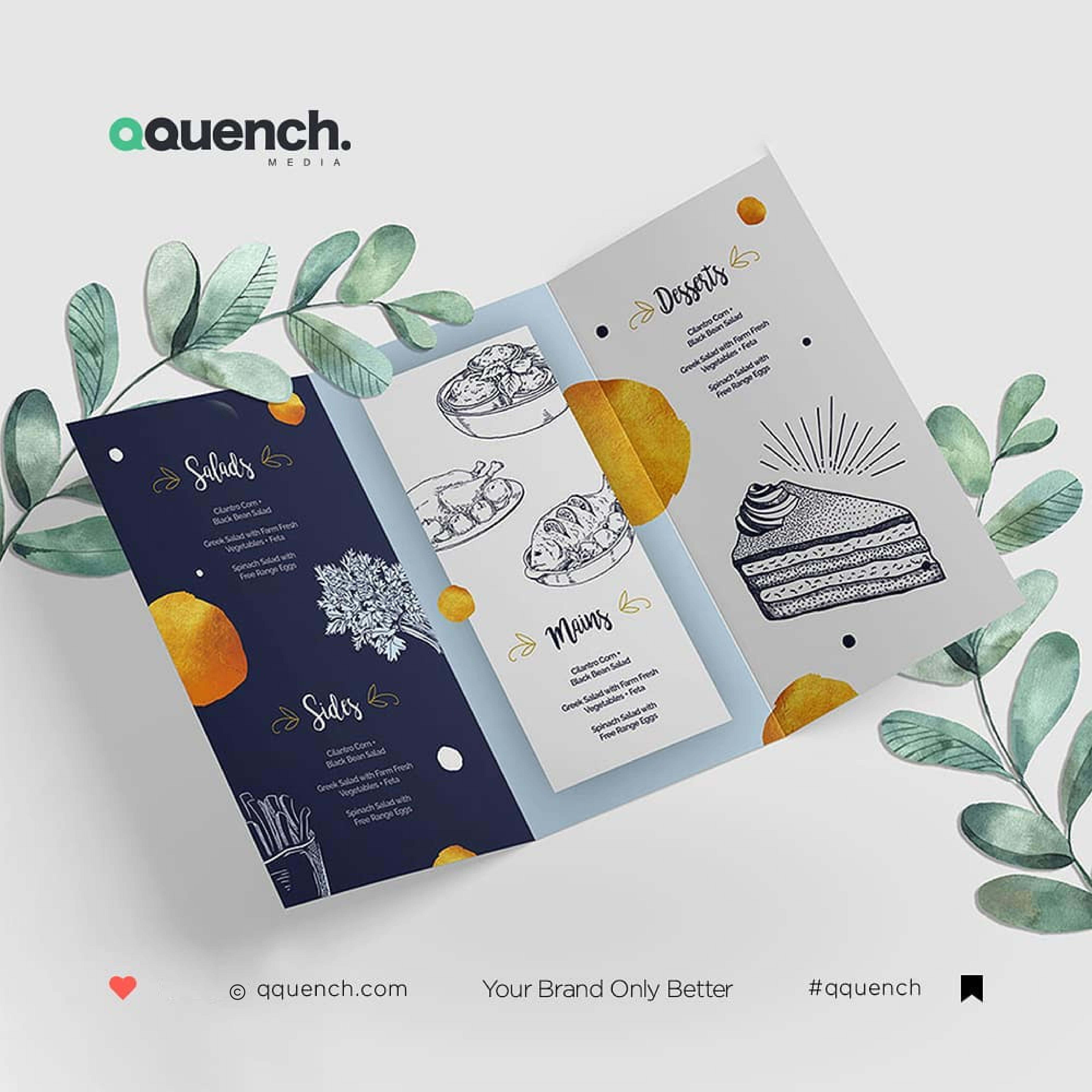 Menu card Design for Restaurant 3d advertise