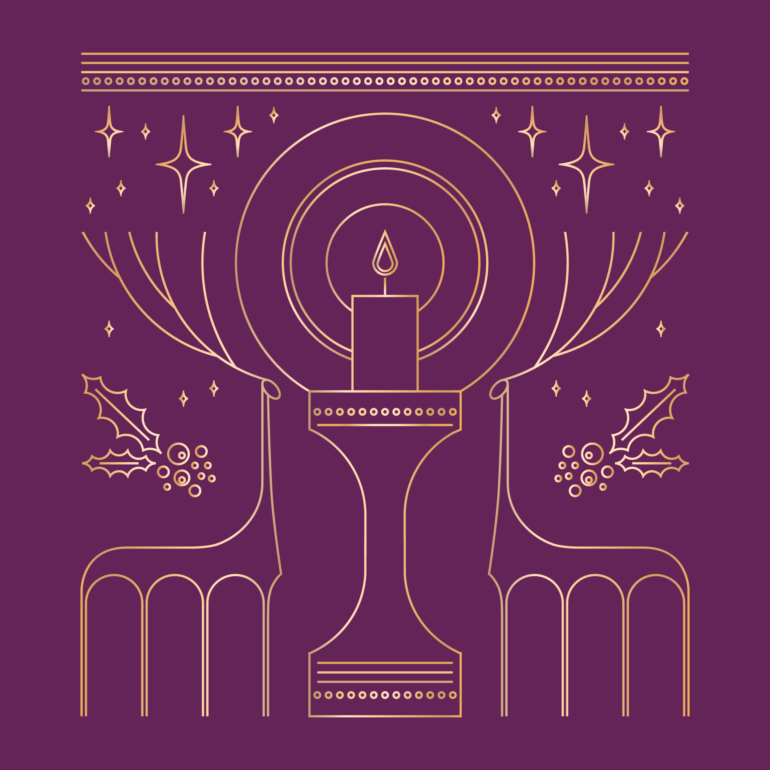 Christmas illustration advent art branding candle christmas composition decoration design drawing golden graphic design graphics greeting card illustration line art logo package poster print reindeer