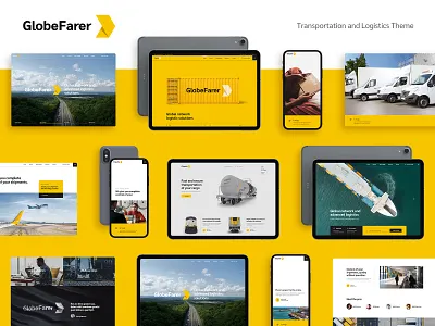 GlobeFarer - Transportation and Logistics Theme design illustration layout logo responsive template theme transportation ui ux wordpress