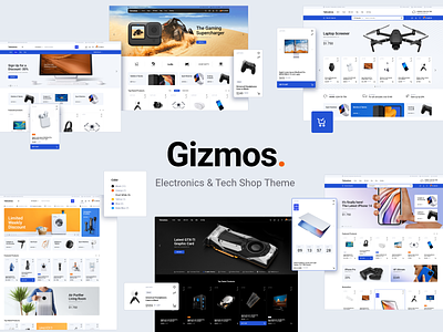 Gizmos - Electronics & Tech Shop Theme computer shop design ecommerce shop ecommerce website eshop landing page responsive shop tech blog template theme ui ux woocommerce wordpress