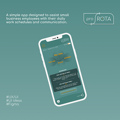 Mobile app Design: The ProRota App application design branding mobile app organiser app small business app ui ux work schedule