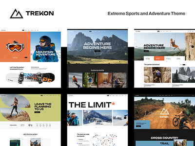 TrekOn - Extreme Sports and Adventure Theme adventure extreme sports health landing page layout responsive sport sports template theme ui ux webpage wordpress