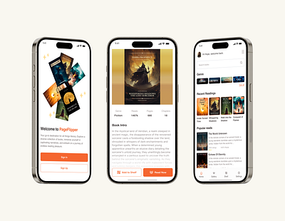 Book reading app ui appdesign appui bookappui bookreadingappui design mobileappui mobiledesign productdesign ui uidesign uiux ux