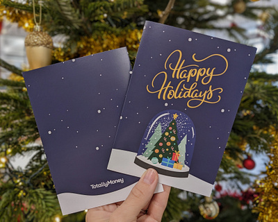 Festive greeting card for employees card christmas festive fintech graphic design greeting card layout print print design totallymoney