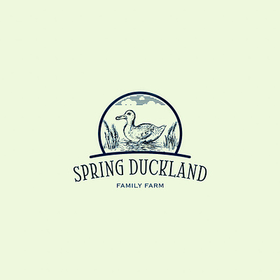 spring duckland design duck farm graphic design hand draw ill illustration logo spring