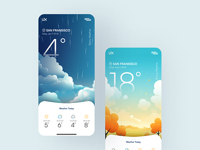 Weather App 3d app design graphic design illustration ui ux