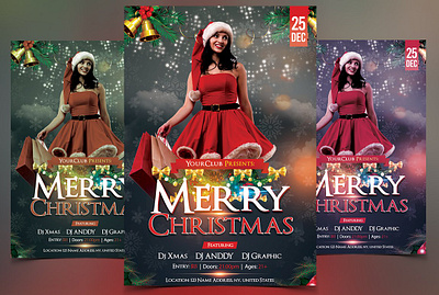 Merry Christmas - PSD Party Flyer christmas christmas flyer template christmas party flyer psd christmas psd christmas poster psd flyer xmas flyers