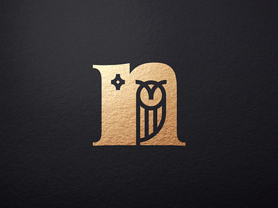 Nocturnal - Night Owl Logo Letter N animal logo bird owl brand branding design creative design insignia emblem letter monogram logo logotype minimal logo minimalist monogram nature logo negative space logo owl