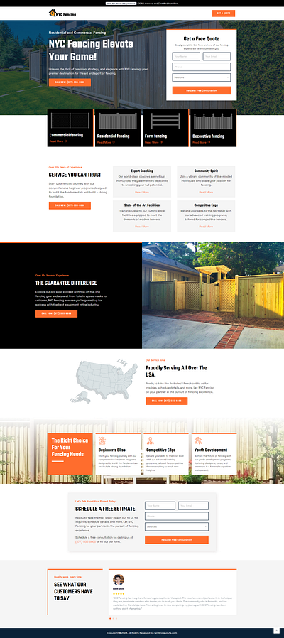 Premium Fencing Services Lead Generation Landing Page design landing page lead generation template wordpress