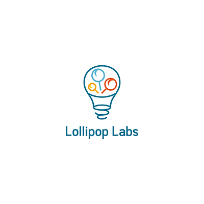 Logo proposal for Lollipop Labs innovation labs light light bulb logo logo design lollipop lollipops minimal minimalist simple simplicity