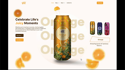 Juice Hero section 3d animation design herosection productdesign ui uidesign uiux ux webdesign