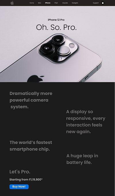 IPhone 12 Series launch apple clone design ui ux website