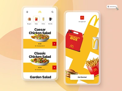 McDonald App Concept 3d animation art branding delivery app digitaldesign ecommerce flatdesign food app graphic design illustration innovationsync logo mobile motion graphics nft shopify typography ui webdesign