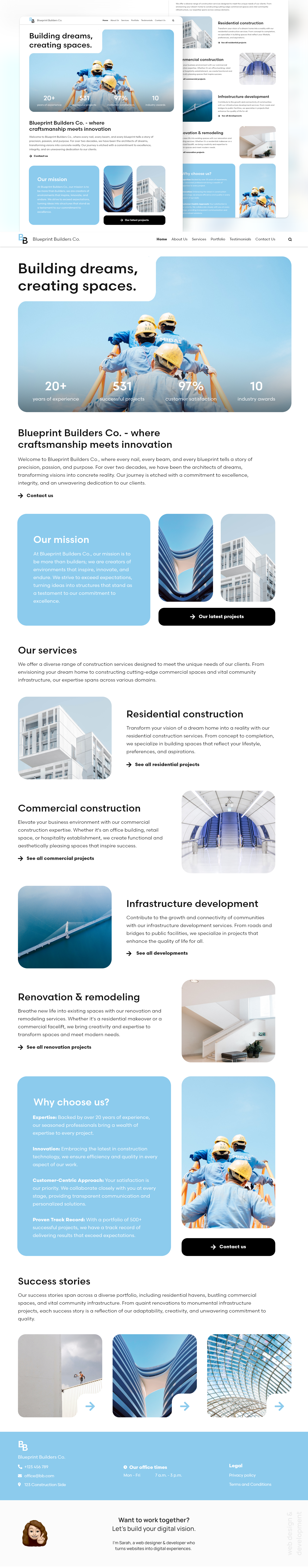 Construction website branding construction website dailyui design graphic design screen design ui web design webdesign website design