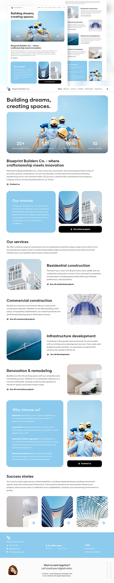 Construction website branding construction website dailyui design graphic design screen design ui web design webdesign website design