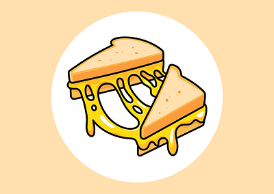 Cheese Sandwich (Day 4/30 Vector Art Illustration) adobe cheese dailyui design drawing figma graphic design illustration illustrator reflection sandwich shadow sketching ui