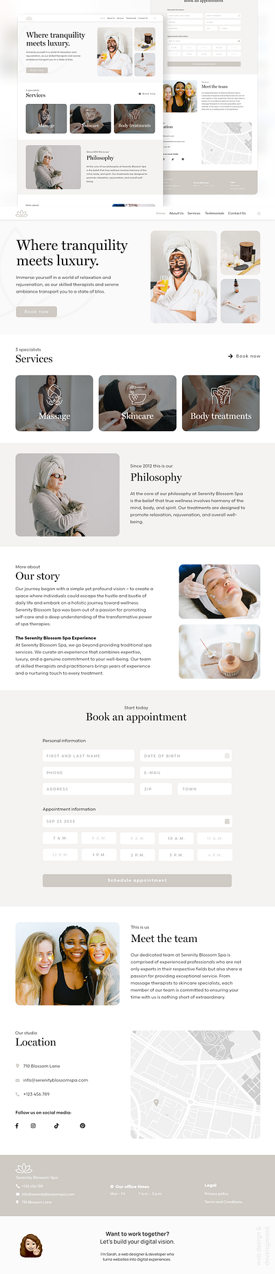 Wellness and spa website design design graphic design screen design ui web design webdesign