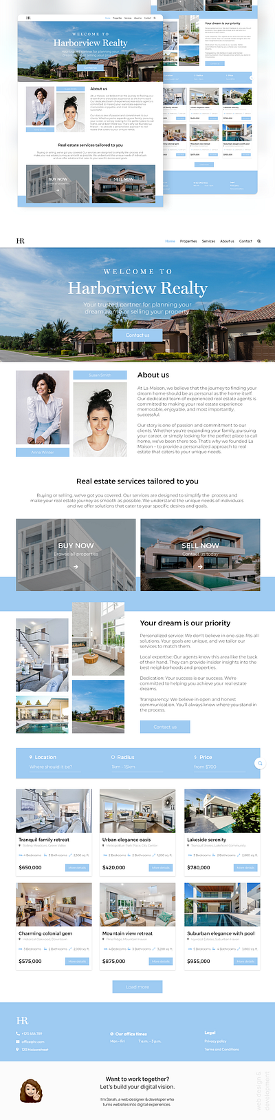 Harbor Realty - a real estate website design dailyui design graphic design screen design ui web design webdesign