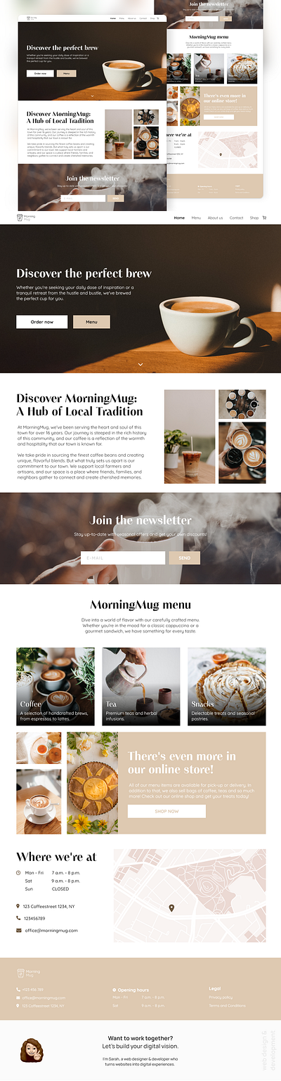 A local coffee shop website design dailyui design graphic design screen design ui web design webdesign