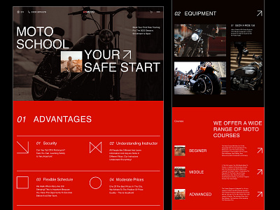 Motoschool landing page graphic design landing landing page ui ui design web web design
