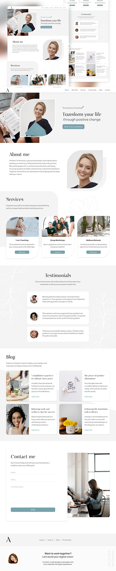 A website design for a lifestyle coach dailyui design graphic design screen design ui web design webdesign