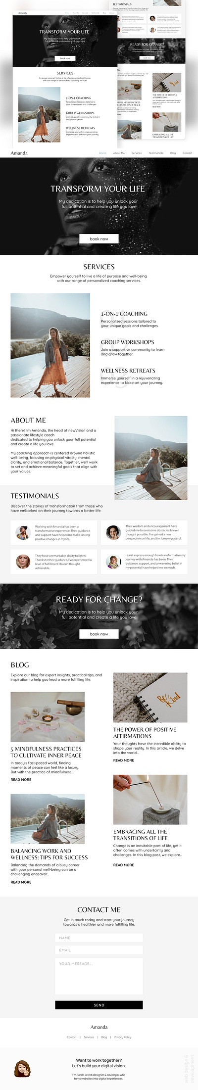 A lifestyle coaching website dailyui design graphic design screen design ui web design webdesign