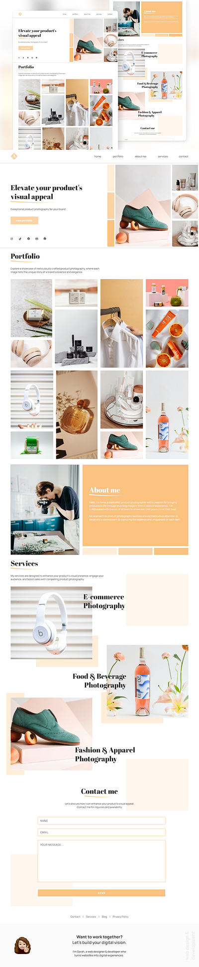 Portfolio website for a product photographer dailyui design graphic design screen design ui web design webdesign