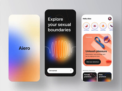 AI Sexting App — Audio guided practices ai app app design app onboarding app ui design audio guide app creative dark ios mobile app design product design typography ui ux