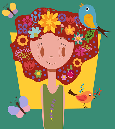 Spring character graphic design illustration vector