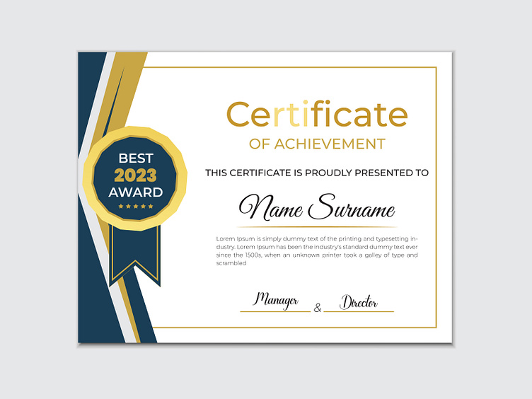 Certificate Design Template By Kamel Ahmed On Dribbble