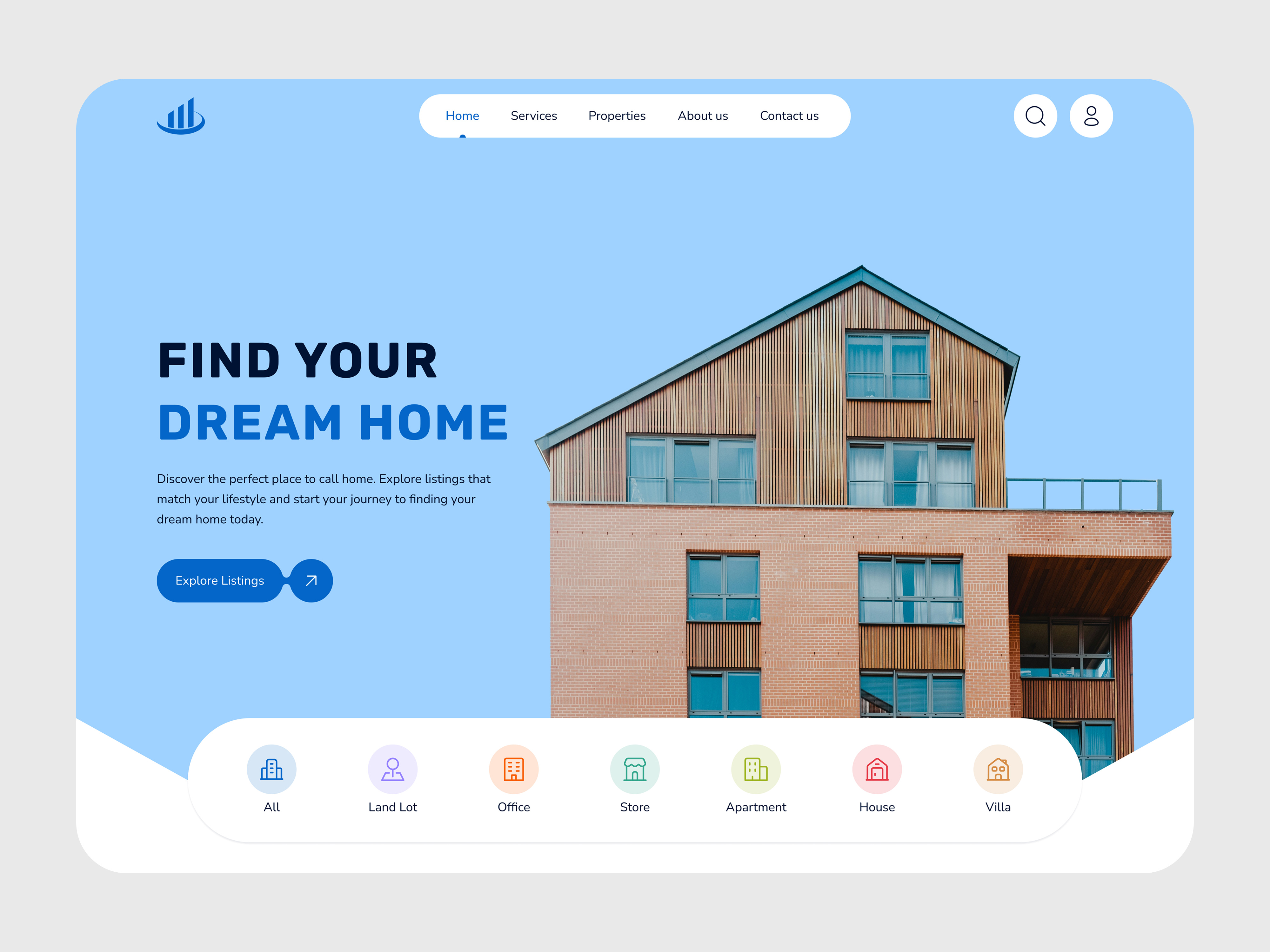 Real Estate Website Design design dribbble showcase graphic design landing page property discovery property listings property website real estate real estate design real estate landing page real estate ux ui ui design uiux real estate user experience user interface userexperience web design inspiration webdesign website