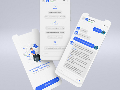 AI Assistant Chatbot Apps UI Design 3d ai assistant animation app design artificial intelligence branding chat bot chatgpt chatgpt app chatgpt redesign chatgpt4 conversational ai corporate design logo modern product design ui ux web design