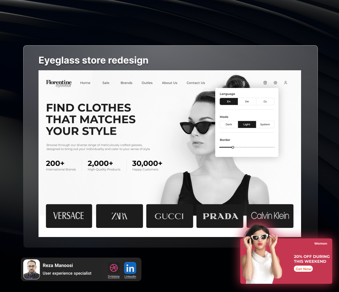 Florentine eyeglass eyeglass store redesign florentine manoosi store ui ux