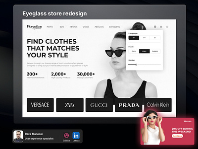 Florentine eyeglass eyeglass store redesign florentine manoosi store ui ux