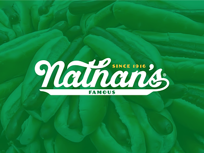 Nathan's Famous® 1916 branding famous fast food goodtype hand lettering hotdogs lettering logotype nathans famous new york