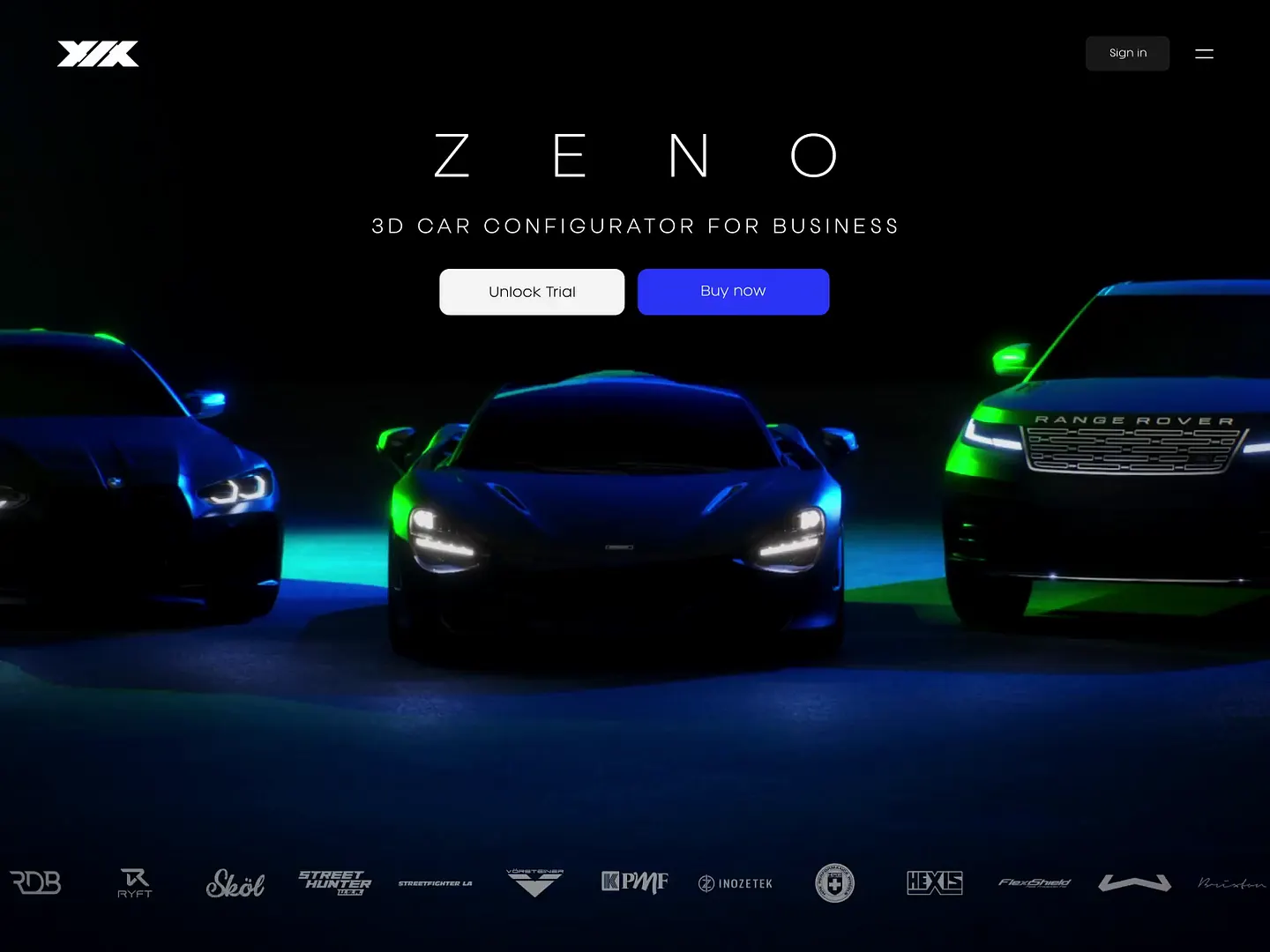 Innovative Automotive Website Design: Zeno 3D Car Configurator