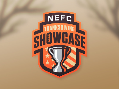 NEFC Thanksgiving Showcase badge crest logo seal soccer sports sports branding thanksgiving tournament typography