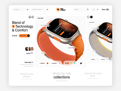 Web Design - Bio Straps apple design apple watch brand e commerece home page page product straps ui uiux ux uxdesign web web design website