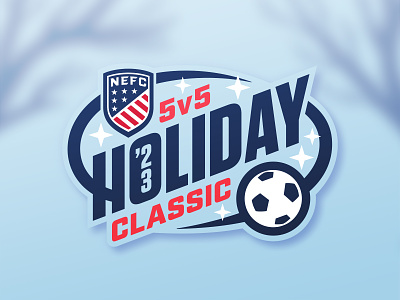 NEFC 5v5 Holiday Classic badge crest holiday logo seal soccer sports sports branding tournament typography winter