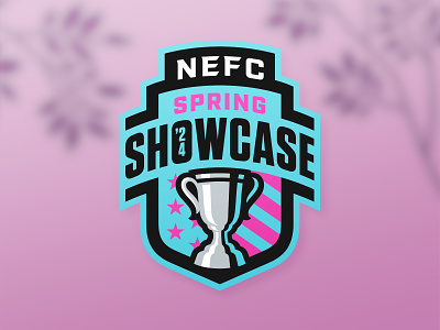 NEFC Spring Showcase badge crest logo pink seal soccer sports sports branding spring tournament typography