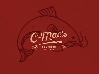 C-Mac's Southern Kitchen branding catfish fish florida kitchen lifestyle logo restaurant seafood southern texture