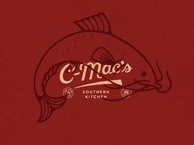 C-Mac's Southern Kitchen branding catfish fish florida kitchen lifestyle logo restaurant seafood southern texture