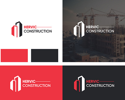 HERVIC CONSTRUCTION LOGO 3d brand branding construction logo design graphic design hervic construction illustration logo logodesign vector