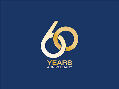 Sixty Years anniversary blue branding design graphic design identity typography vector